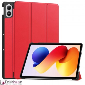 Dirbtinės odos atverčiamas dėklas - raudonas (Xiaomi Redmi Pad 2 Pro) Dirbtinės odos atverčiamas dėklas - raudonas (Xiaomi Redmi Pad 2 Pro)